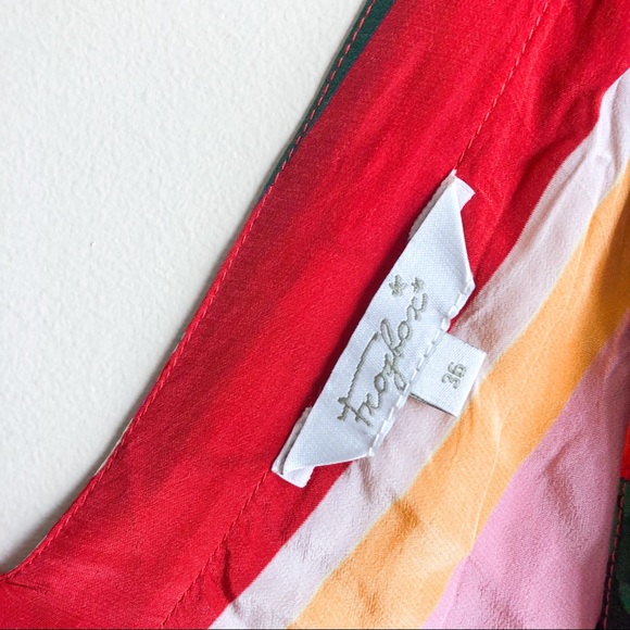 Frogbox Swiss Floral Striped Vneck Dress - Picture 5 of 6